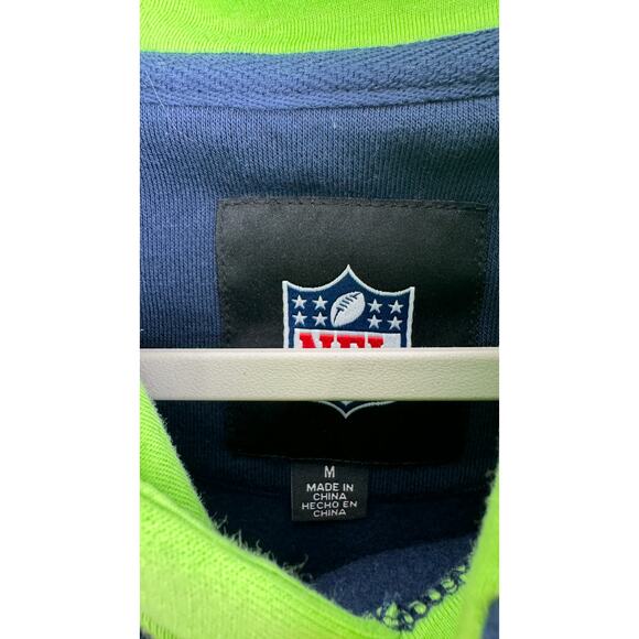 NFL Mens Seattle Seahawks Colorblock Pullover Hoodie Size Medium New Blue Green - Picture 7 of 8